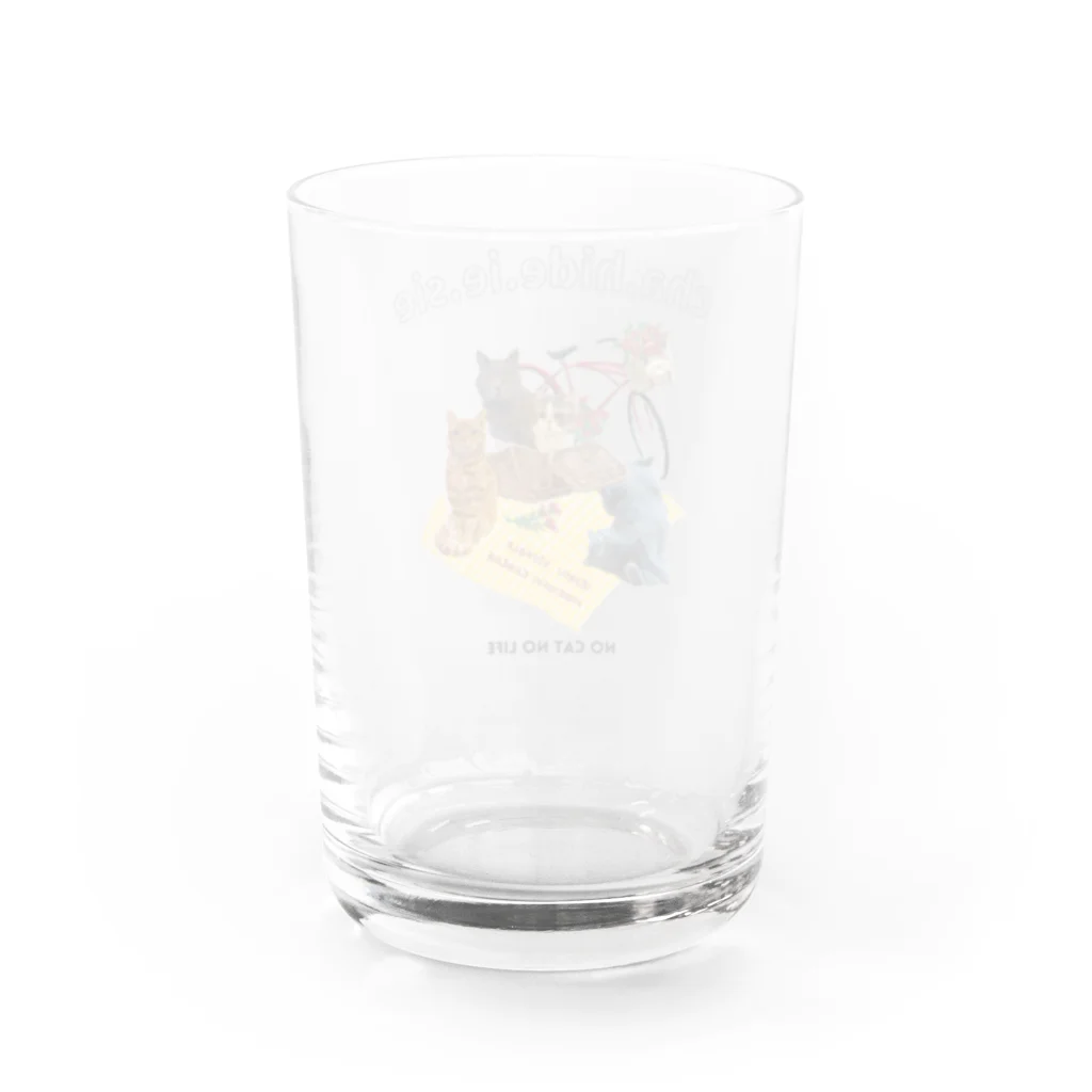 猫のイラスト屋さんのChahideyasuc　hareame Water Glass :back