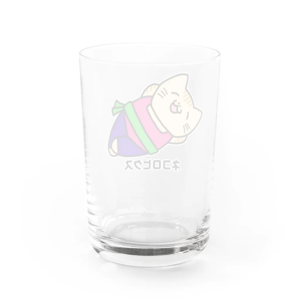 バナナ家のネコロビクス（ほんわか） Water Glass :back