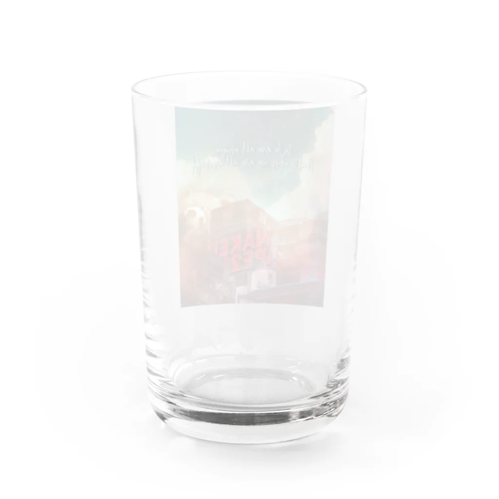 naked ape SUZURI店の廃墟ベア Water Glass :back