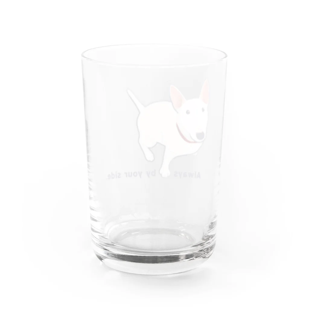 Yuraiyuのブルテリア🐾ホワイト Water Glass :back