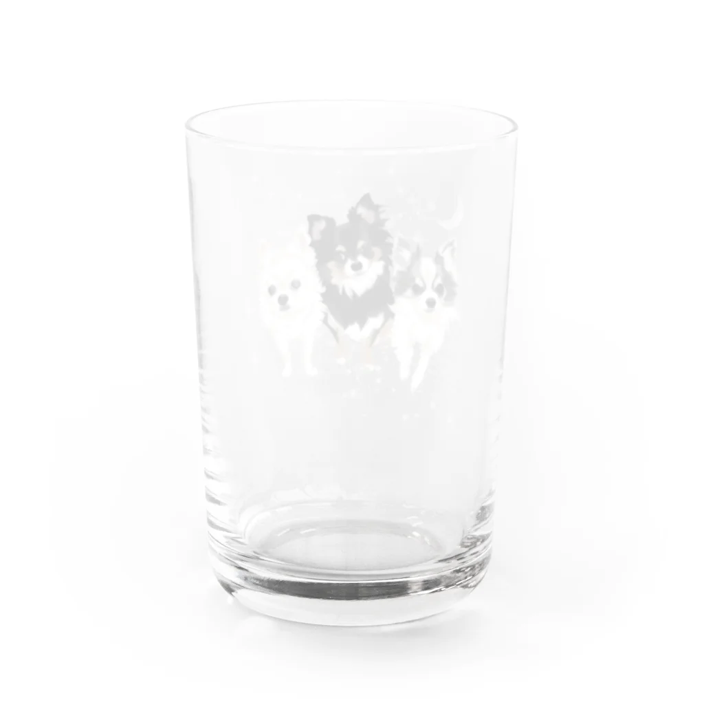 Letiのチョコ、チップ、ソラ Water Glass :back