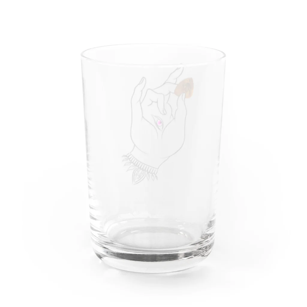 チャンドラのピックを持つ仏さま Water Glass :back