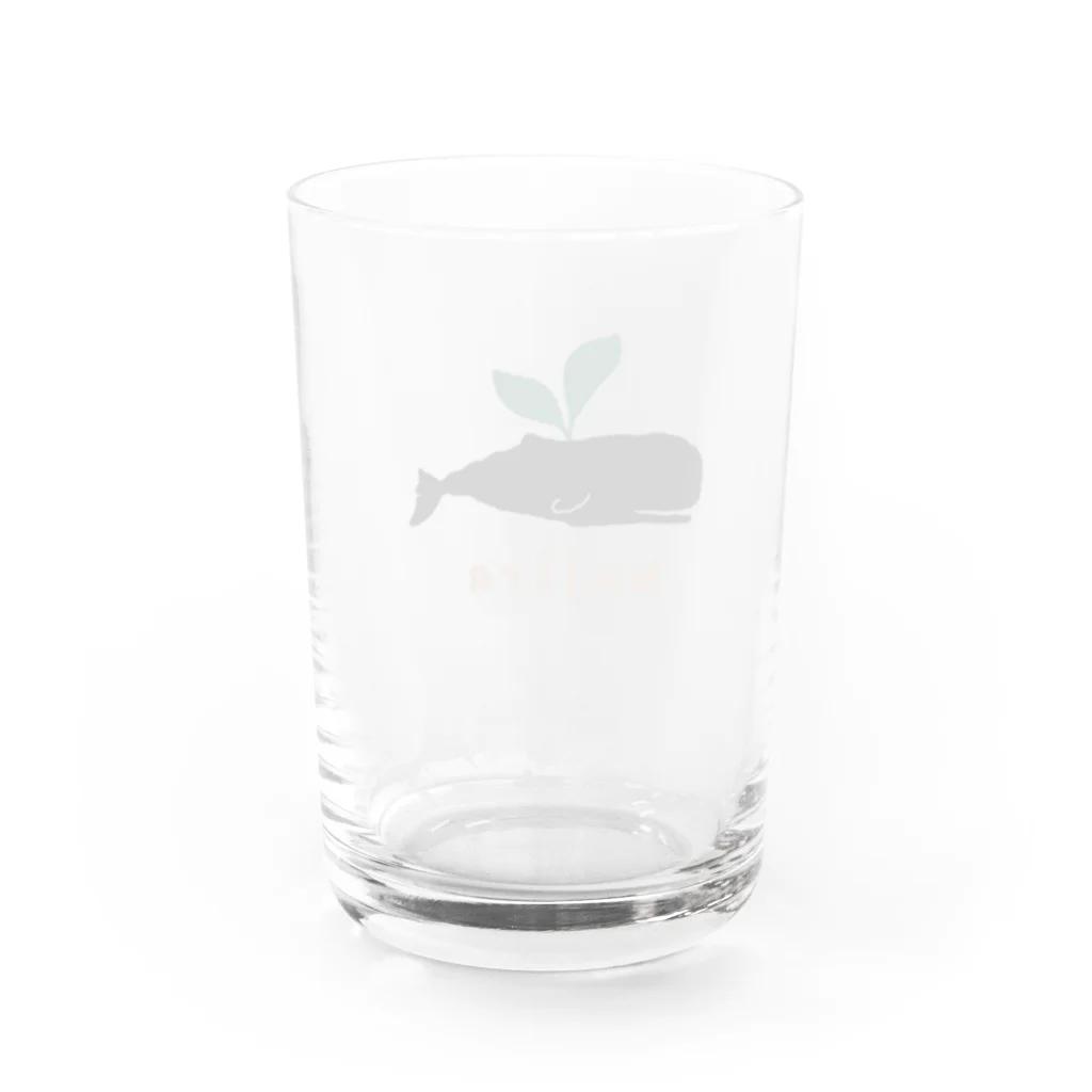 kujiraの店のkujiracamp 茶文字 Water Glass :back