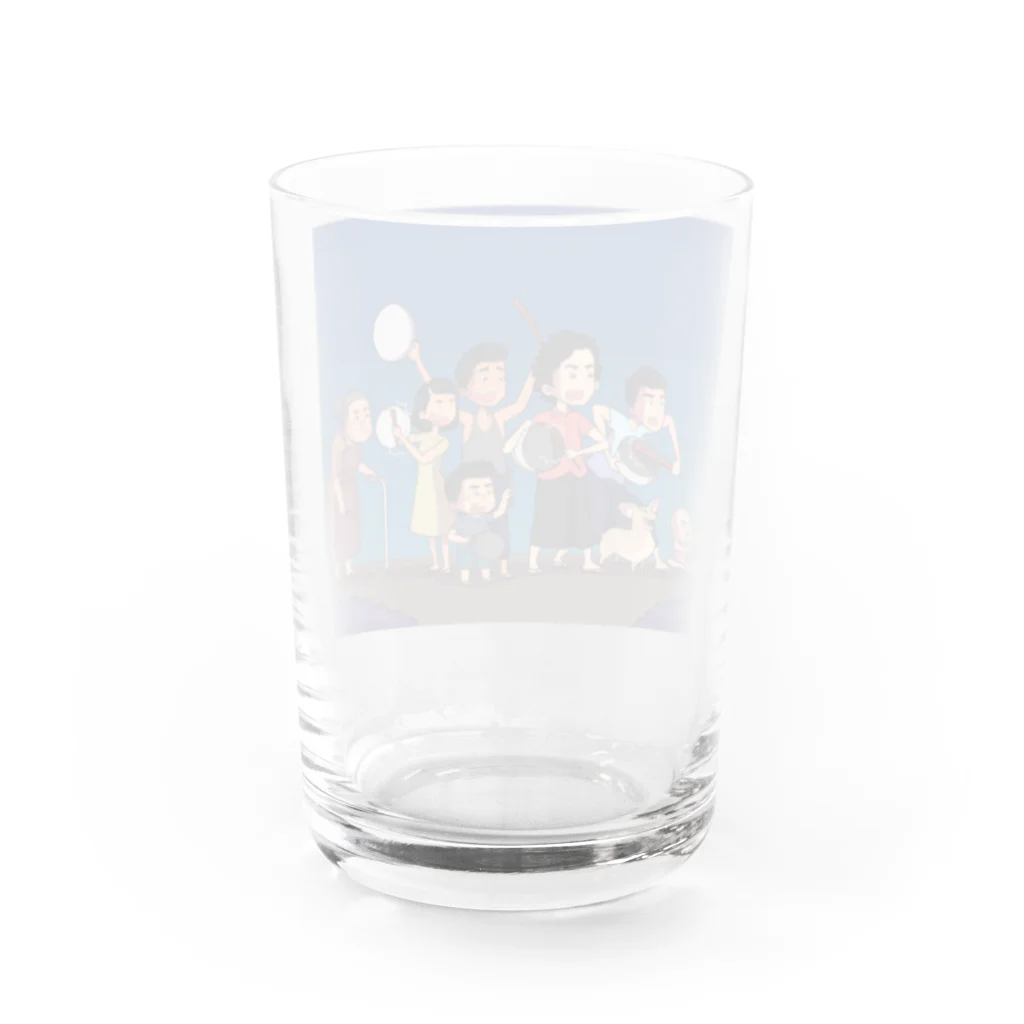 ミャンマーへの支援のミャンマーの鍋鳴らし Water Glass :back