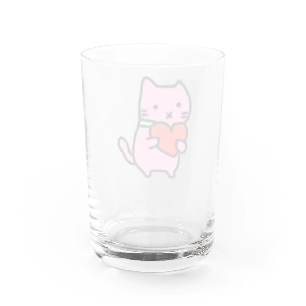 neko_no_kuniの❤️を育むにゃん Water Glass :back