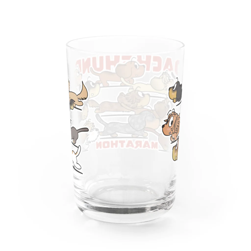 inuinutownのダックスフンドマラソン Water Glass :back