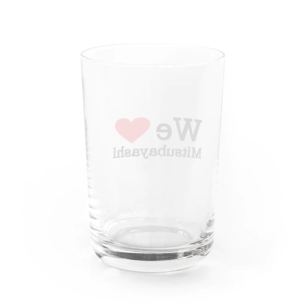 ttttのwelovemitsubayashi Water Glass :back