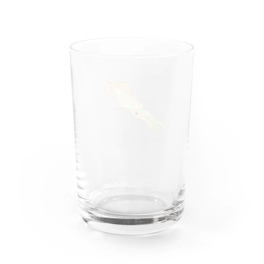 きなこきのこのカラフルなイカ Water Glass :back