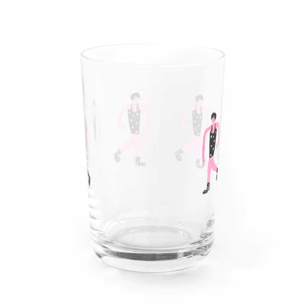 clareclaredoodleのwalking ladies water glass グラス反対面