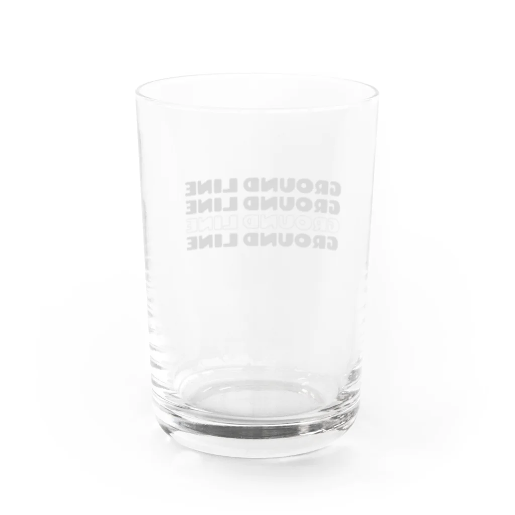  サッカー＠GROUND LINEのGROUNDLINEロゴ Water Glass :back