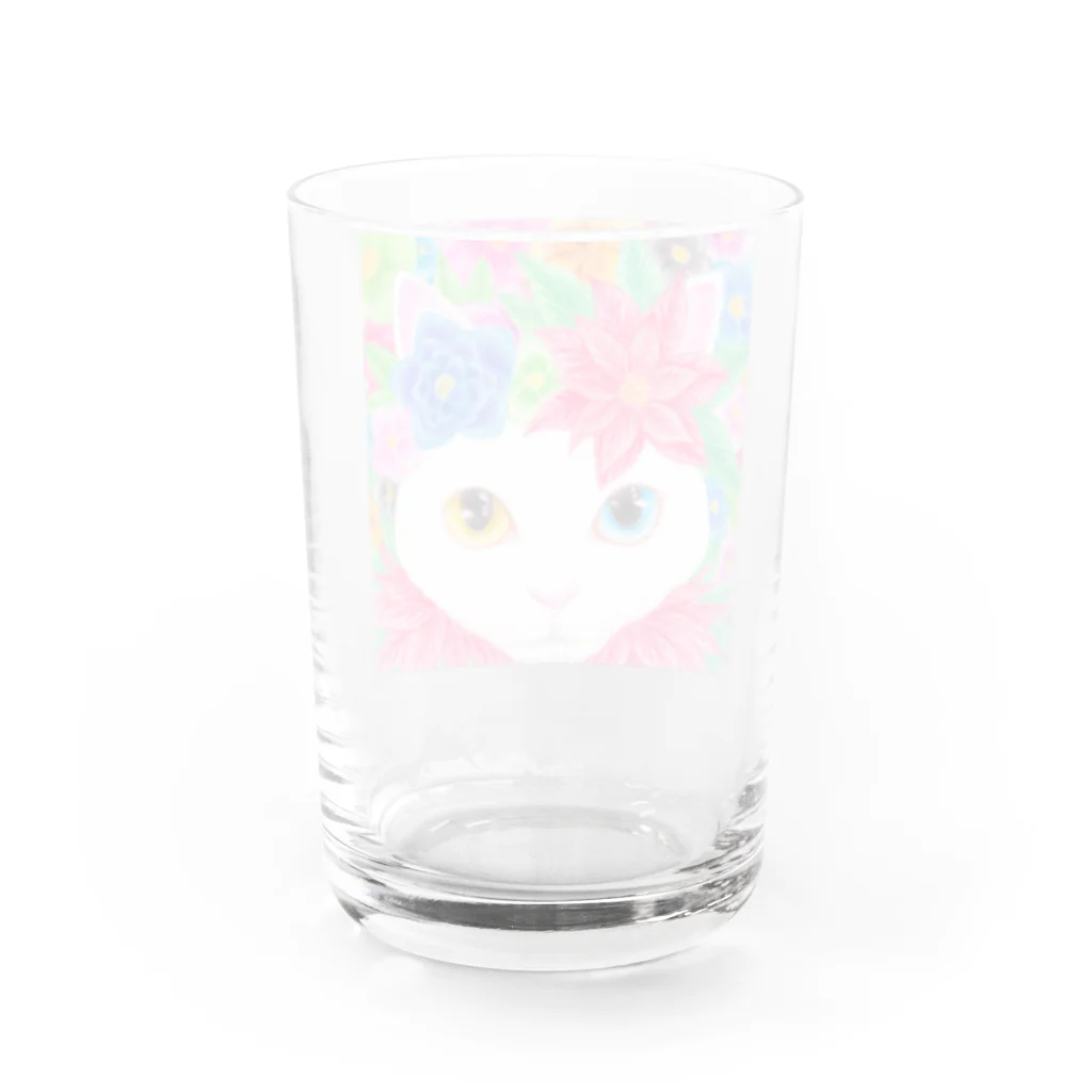 理絵のねこ クリスマス Water Glass :back