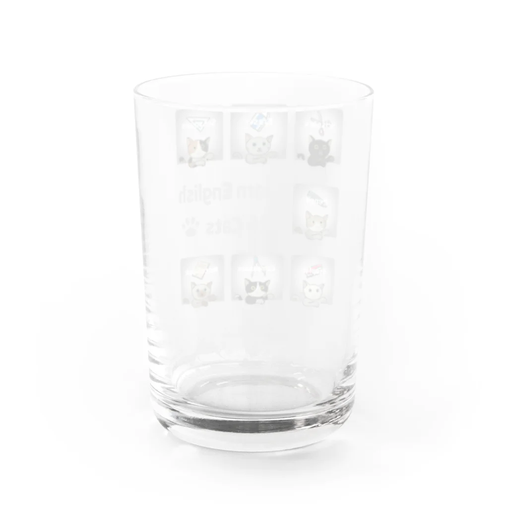 SU-KUのにゃんこと一緒に(文房具Ver.) Water Glass :back