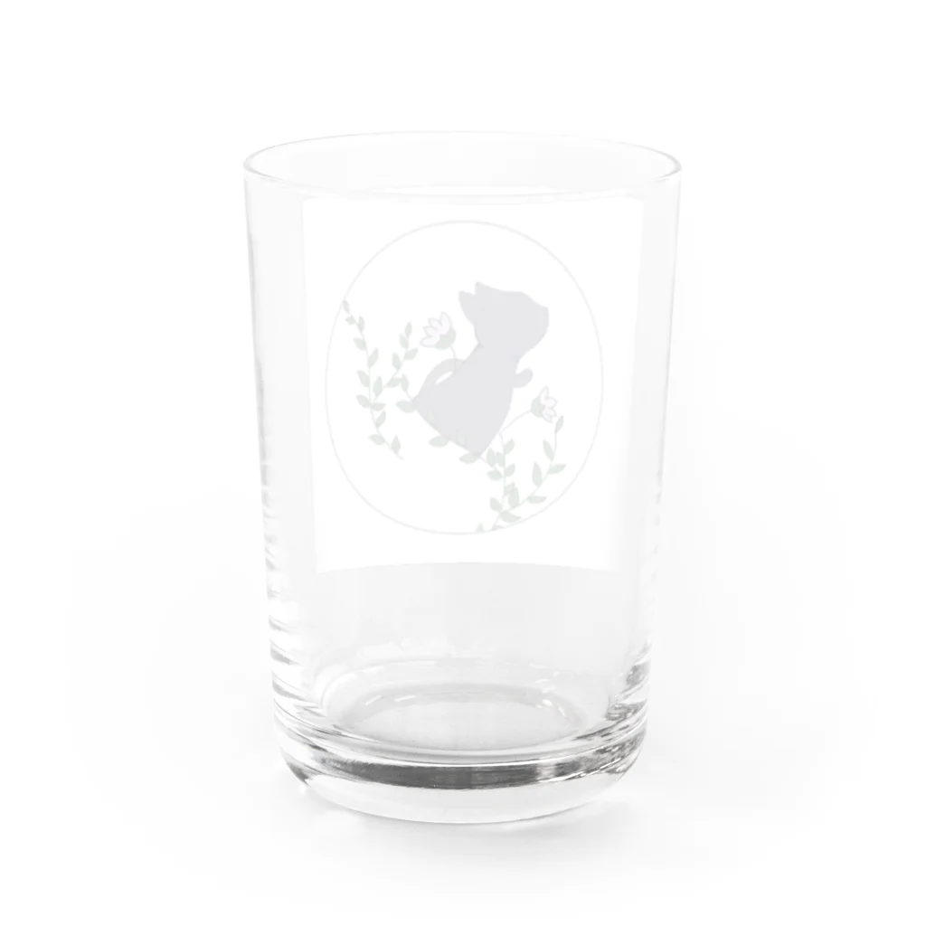 猫の手貸しますの草と猫 Water Glass :back