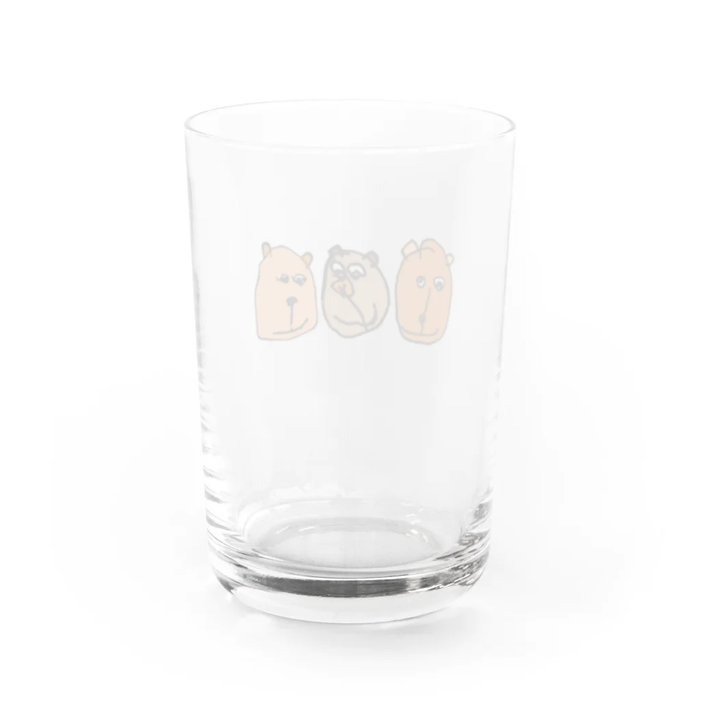 haru_kumaのくまブラザーズ(カラー) Water Glass :back