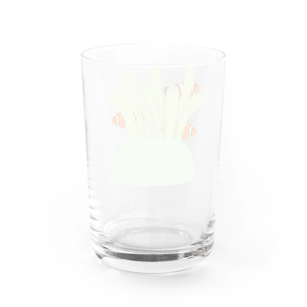 みみみのイソギンチャク（みどり）とカクレクマノミ Water Glass :back