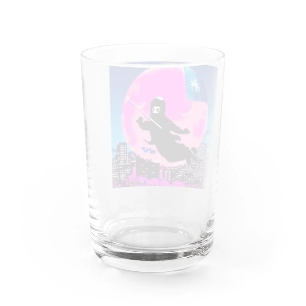 MedicalKUNの圧倒的芸術感の月夜の忍者★ Water Glass :back