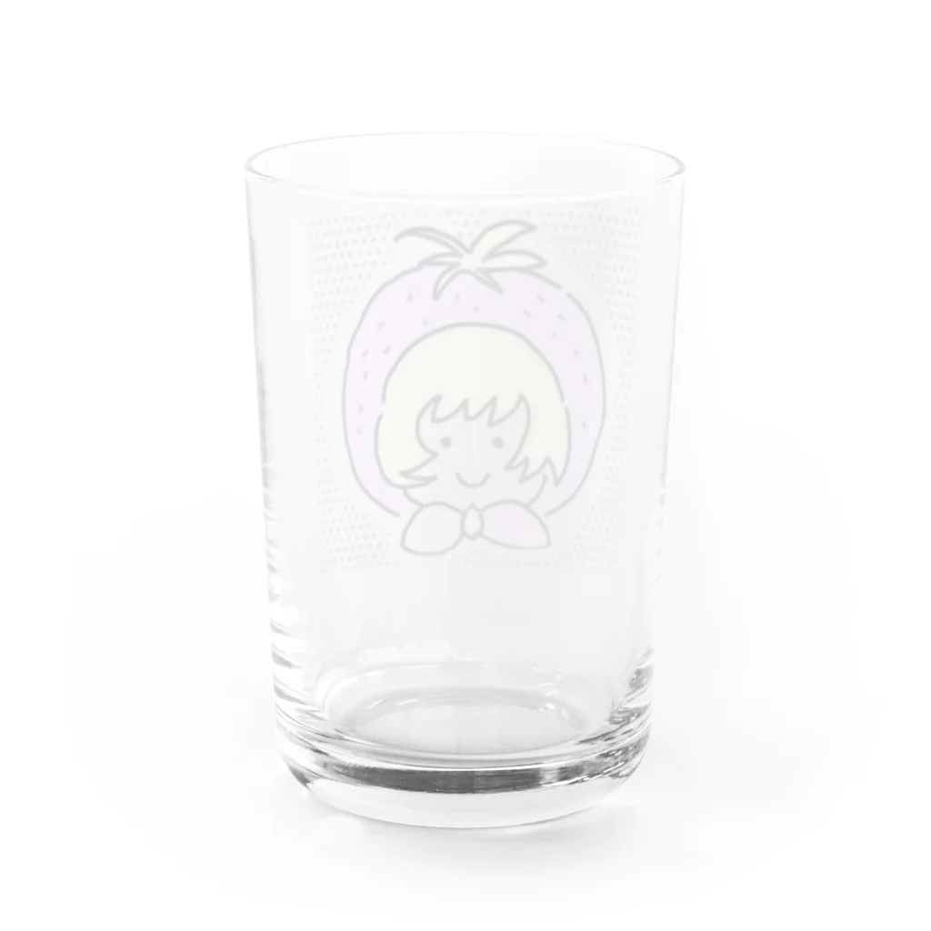 🇯🇵Ichigoichie 苺いち絵のコラボ商品　苺いち絵的マミちゃんイチゴgirl Water Glass :back
