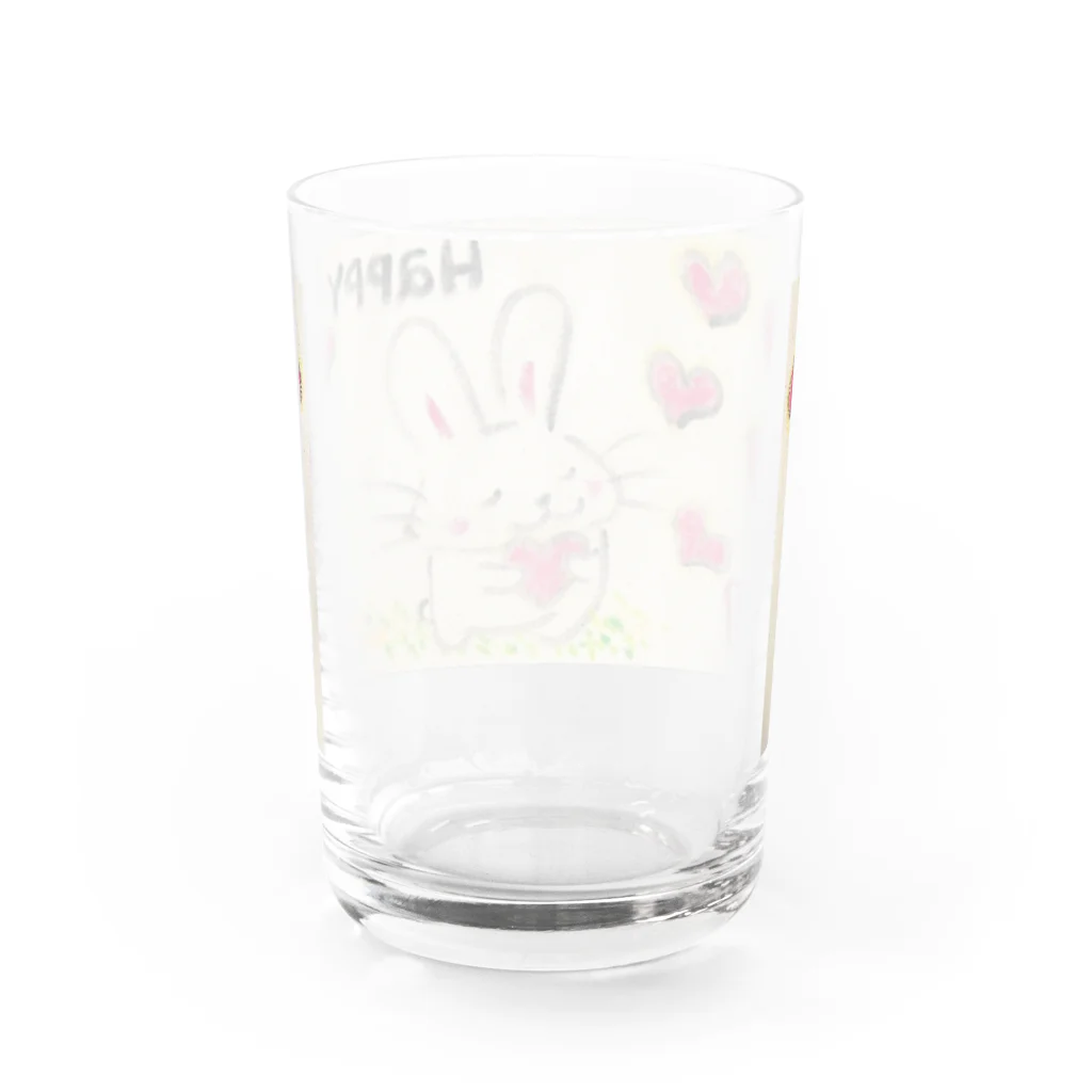 KIYOKA88WONDERLANDのうさぎちゃん。HAPPY Water Glass :back