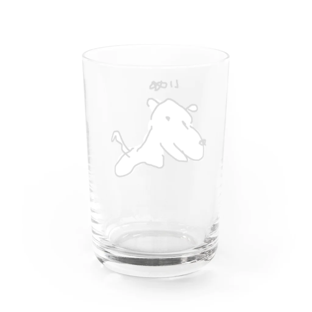 Opapanの左手いぬ Water Glass :back