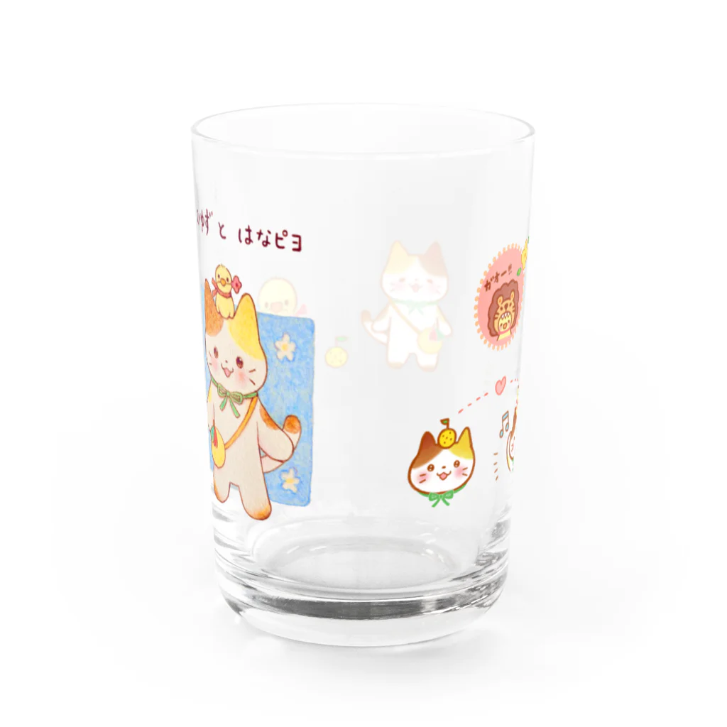 sakura sorako.のネコノゆず & はなピヨ Water Glass :back