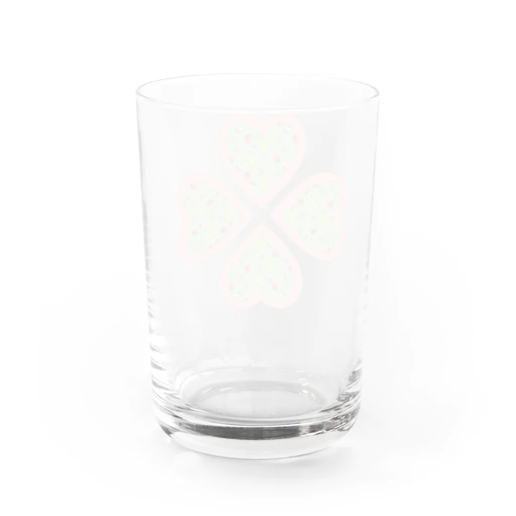 Rabbitflowerのマフィンとうさぎといちご（クローバー） Water Glass :back