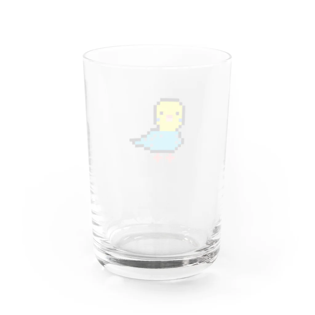 FROG FISH SHOPのことりのチロちゃん〜ドット絵〜 Water Glass :back