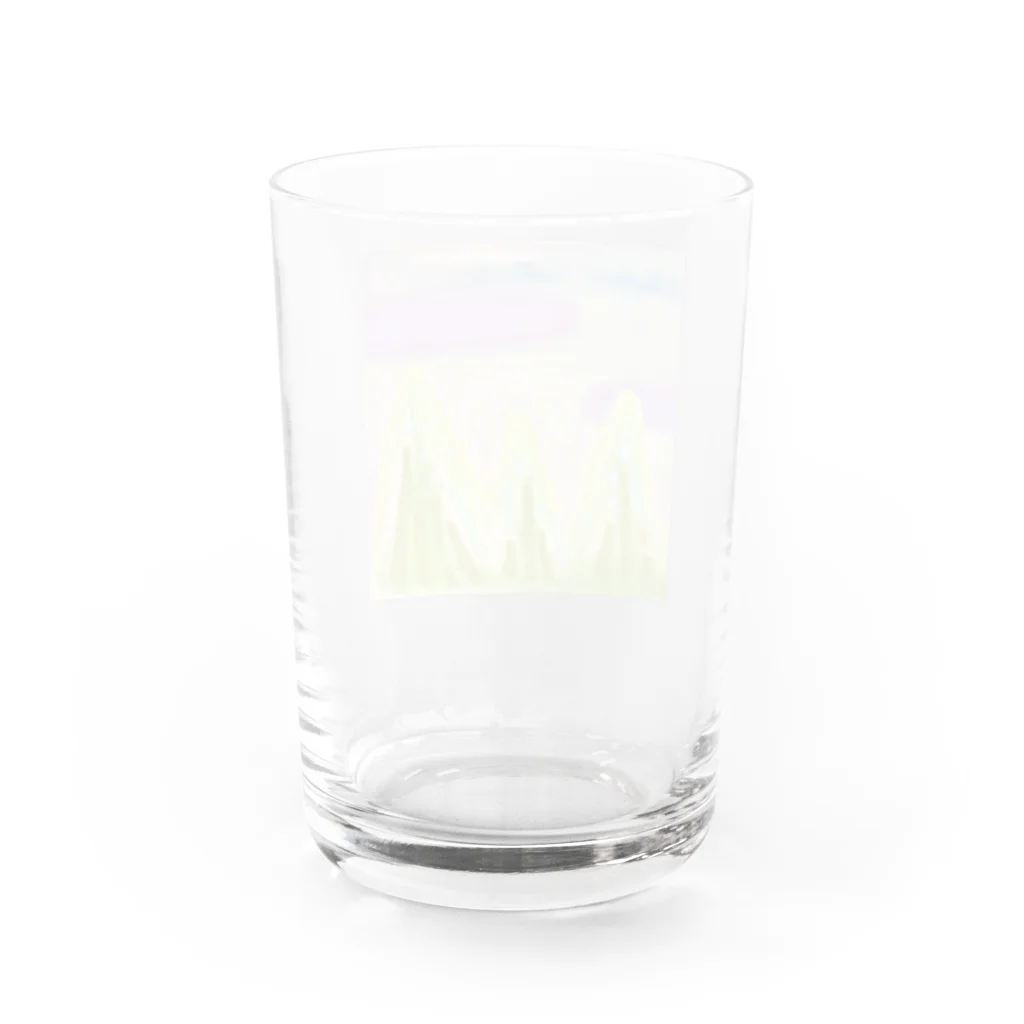 家の中の蛙 SUZURI店／森本の緩やかと穏やかは違う（正方形） Water Glass :back