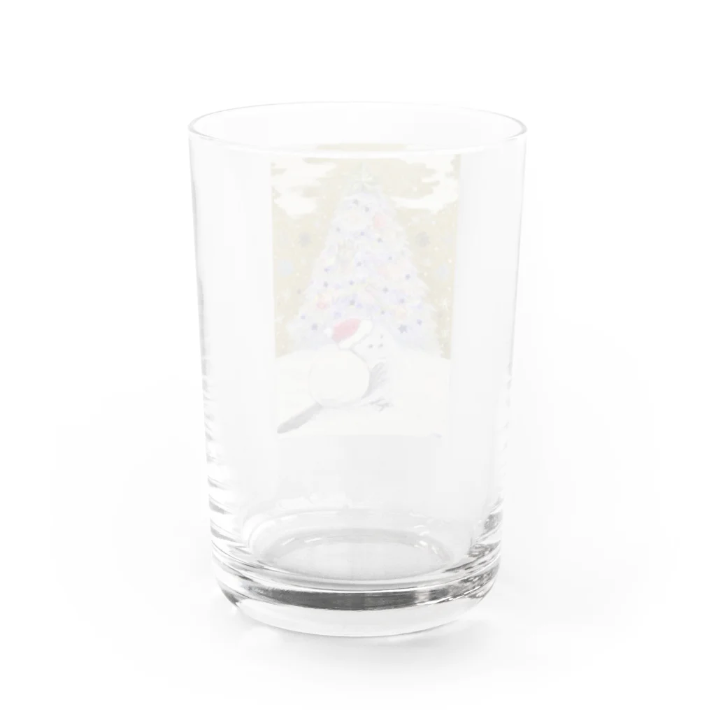 kerokoro雑貨店のシマエナガのメリークリスマス Water Glass :back