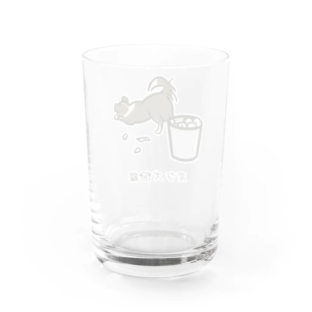 いぬころ｜変な犬図鑑のNo.176 ティッシュチギリーヌ[1] 変な犬図鑑 Water Glass :back