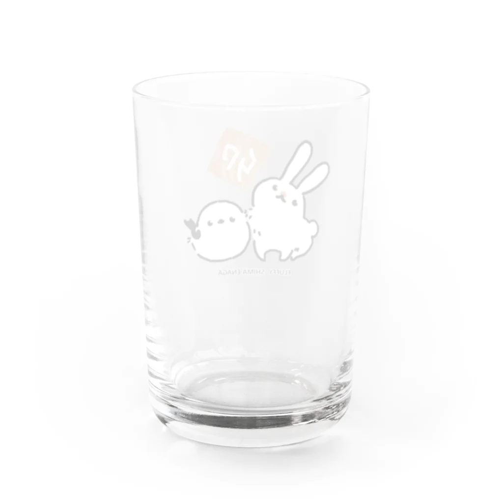 rina_suzuriの【お正月グッズ】もふもふシマエナガとウサギ　コップ Water Glass :back