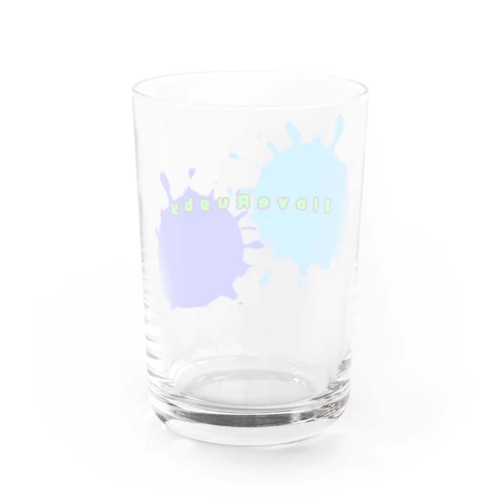 Rugbyshopのcolorful paint Water Glass :back