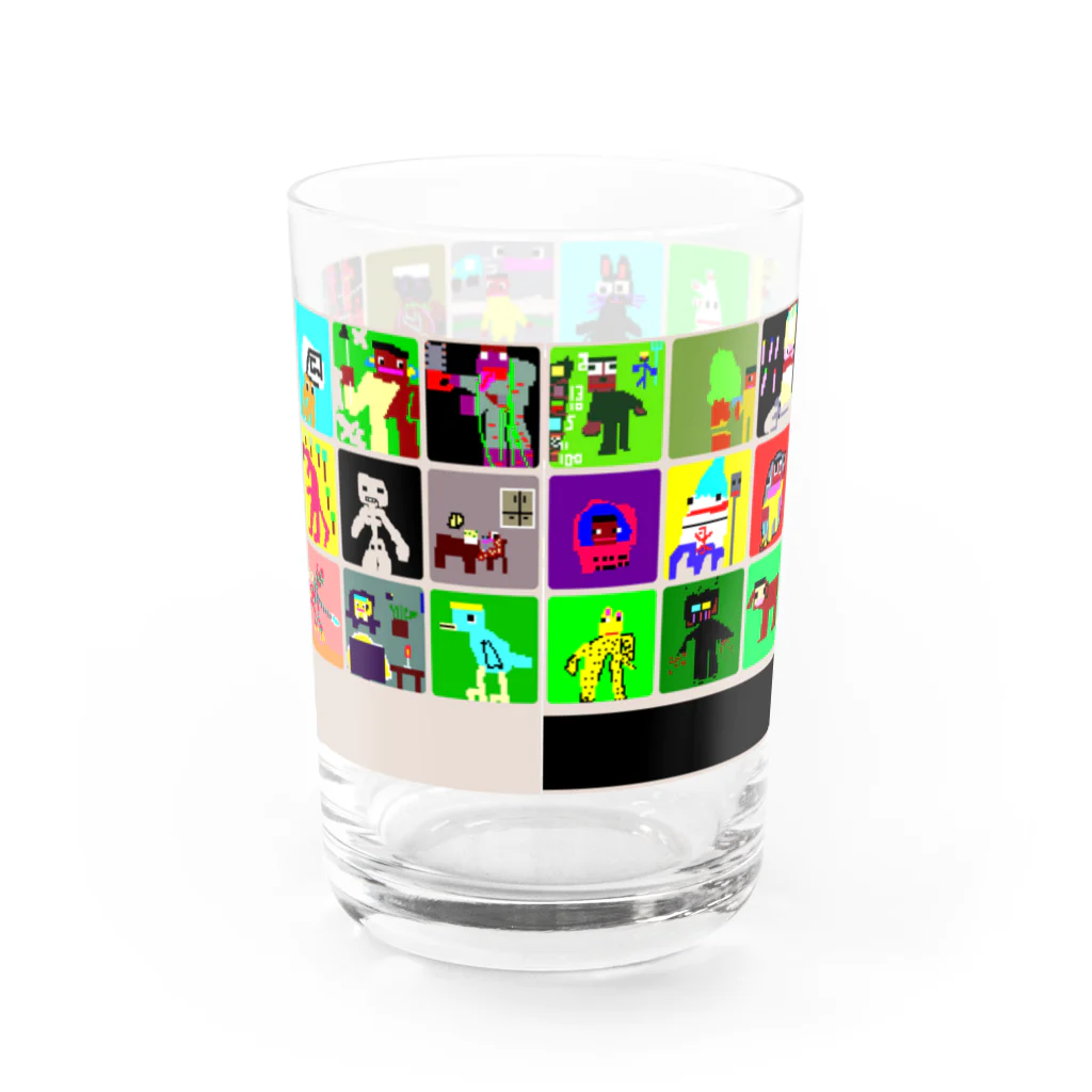 泡人FAMILIA🐩フィジカルマーケットの泡人FAMILIA　ピクセルアートグラス Water Glass :back