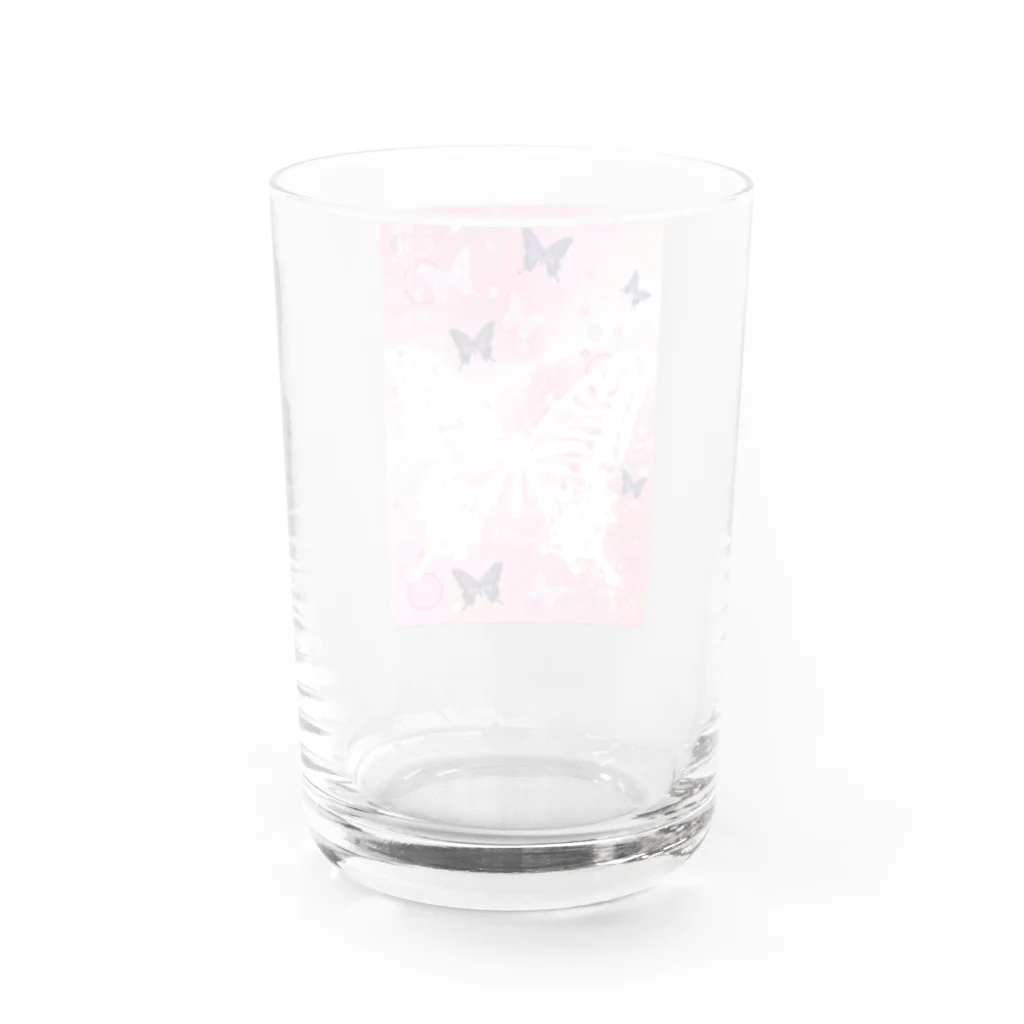 Ｒinkのデカ蝶さん Water Glass :back