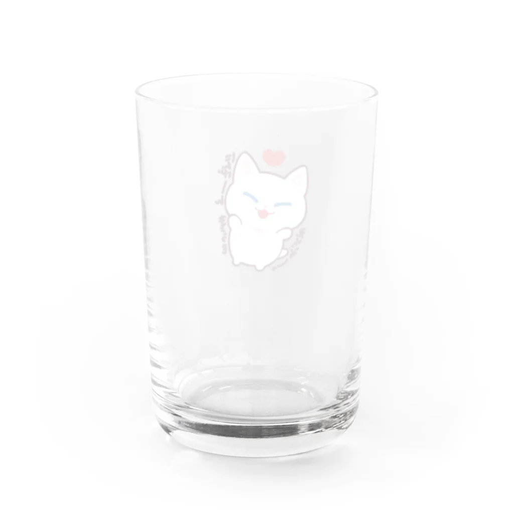 野良猫みーくんのどこでもほめほめみーくん Water Glass :back