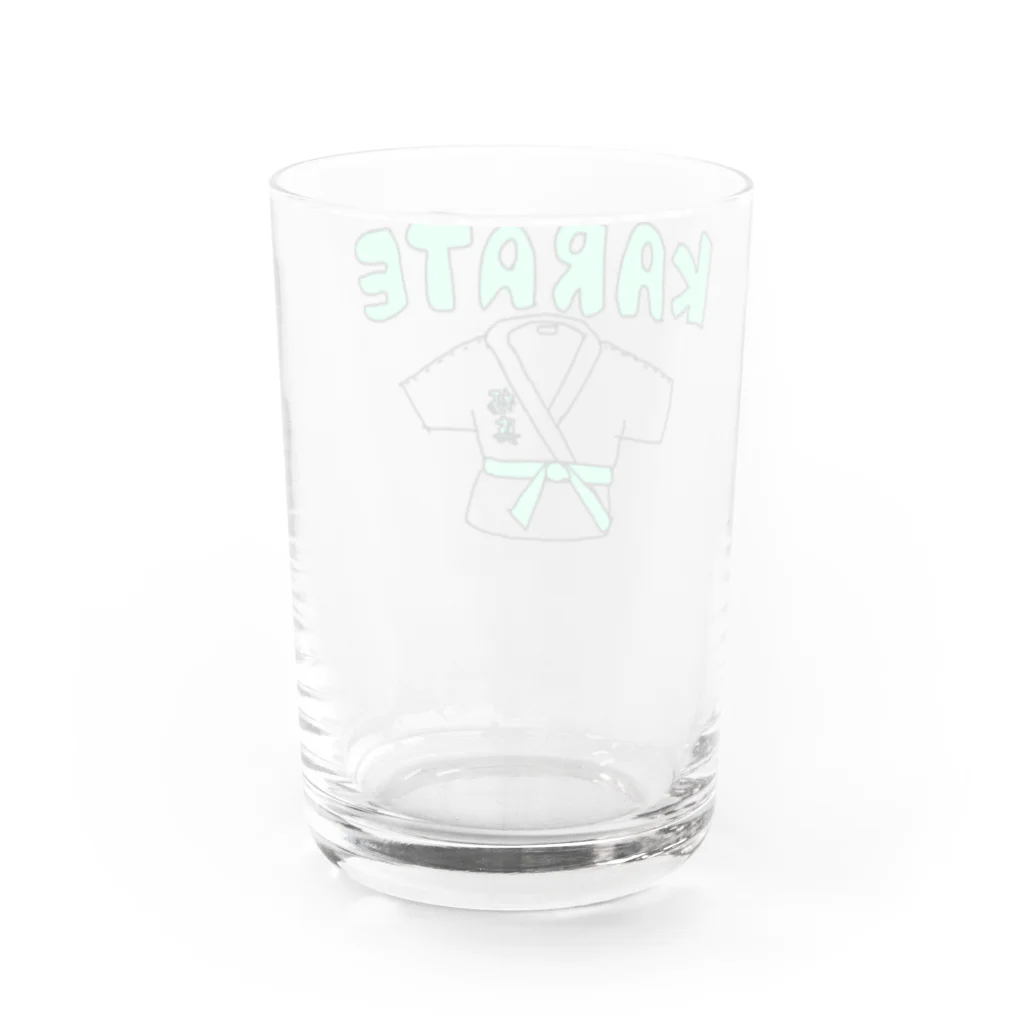 yukkuのKarate-man green Water Glass :back