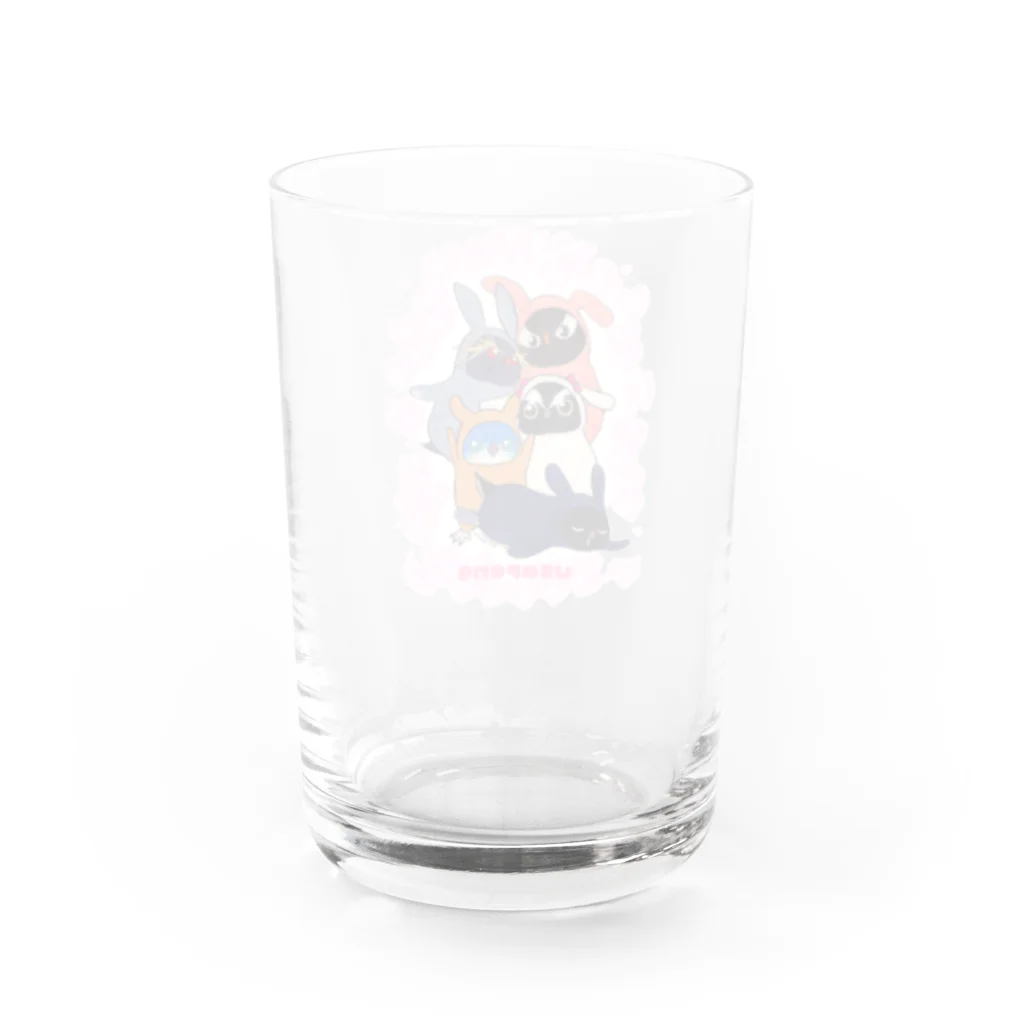 ヤママユ(ヤママユ・ペンギイナ)のうさぺん。(ハートフレーム) Water Glass :back