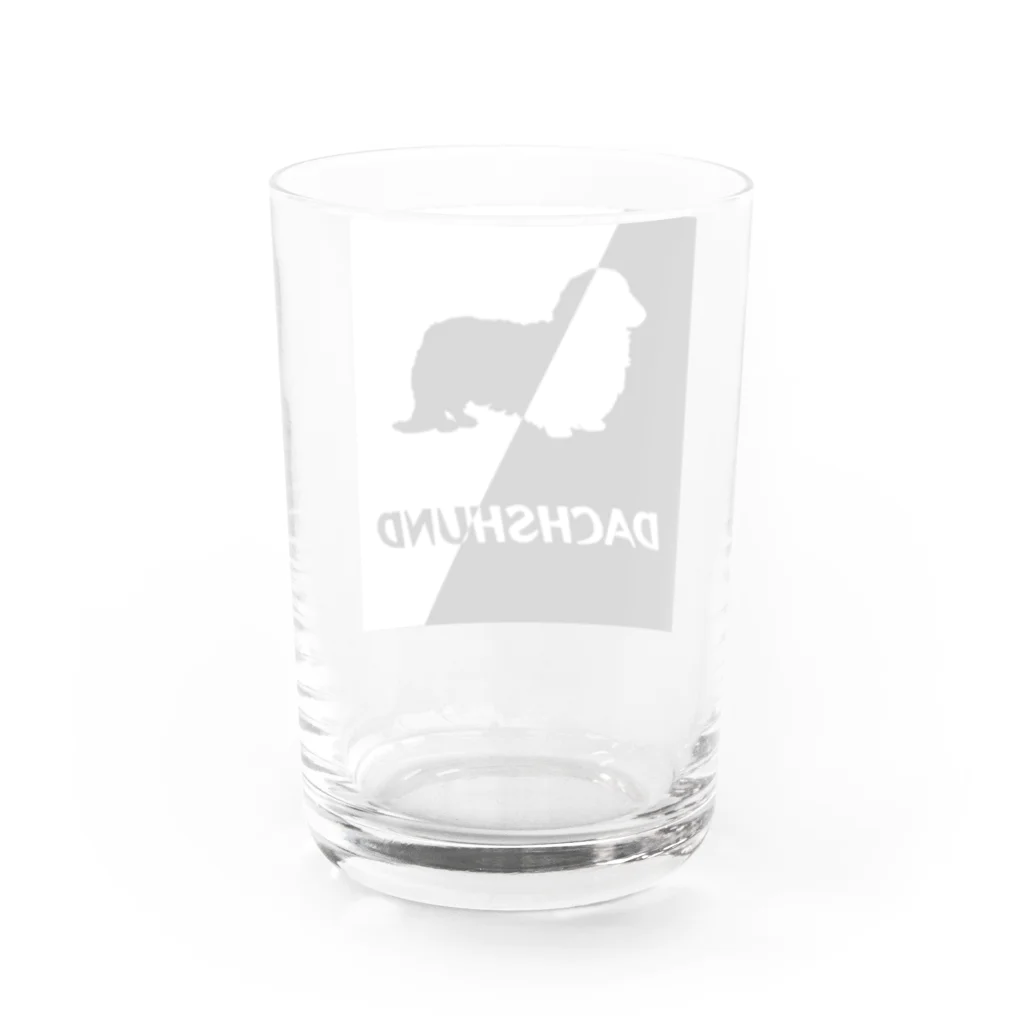 onehappinessのダックスフンド　ハーフ＆ハーフ Water Glass :back