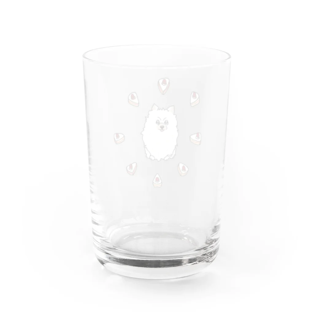 Hinanochin.shopのa pomeranian / shortcake Water Glass :back