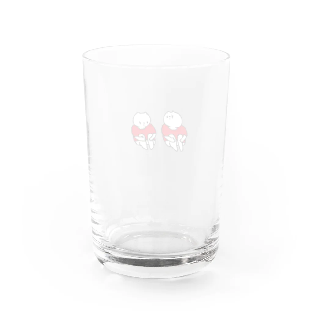 路地裏のくま×くま(赤Tシャツ) Water Glass :back