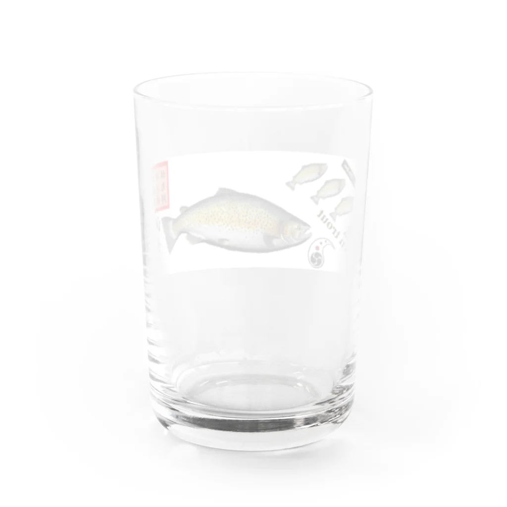 G-HERRINGのブラウントラウト！洞爺湖 あらゆる生命たちへ感謝をささげます。 Water Glass :back