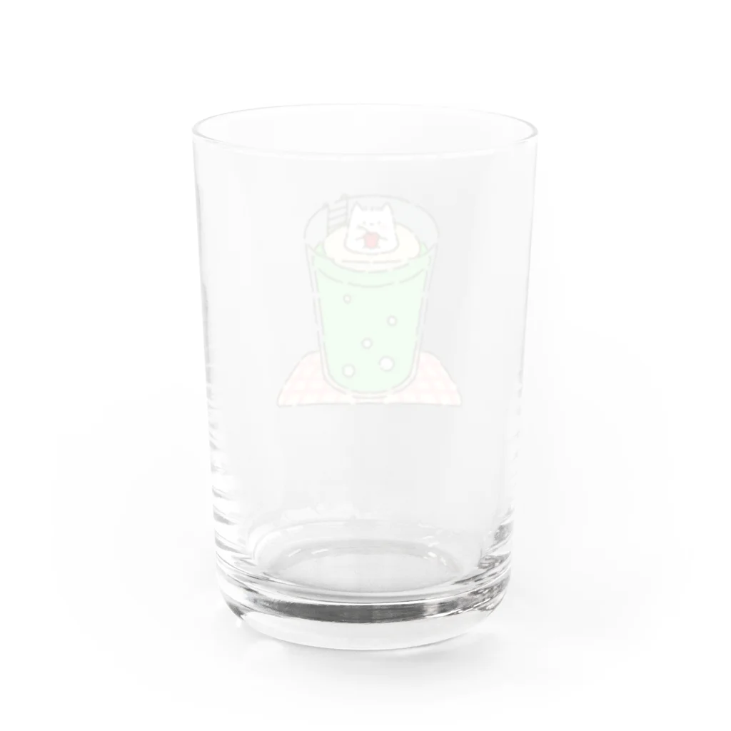 ぱ！のふわふわねこ クリームソーダ Water Glass :back