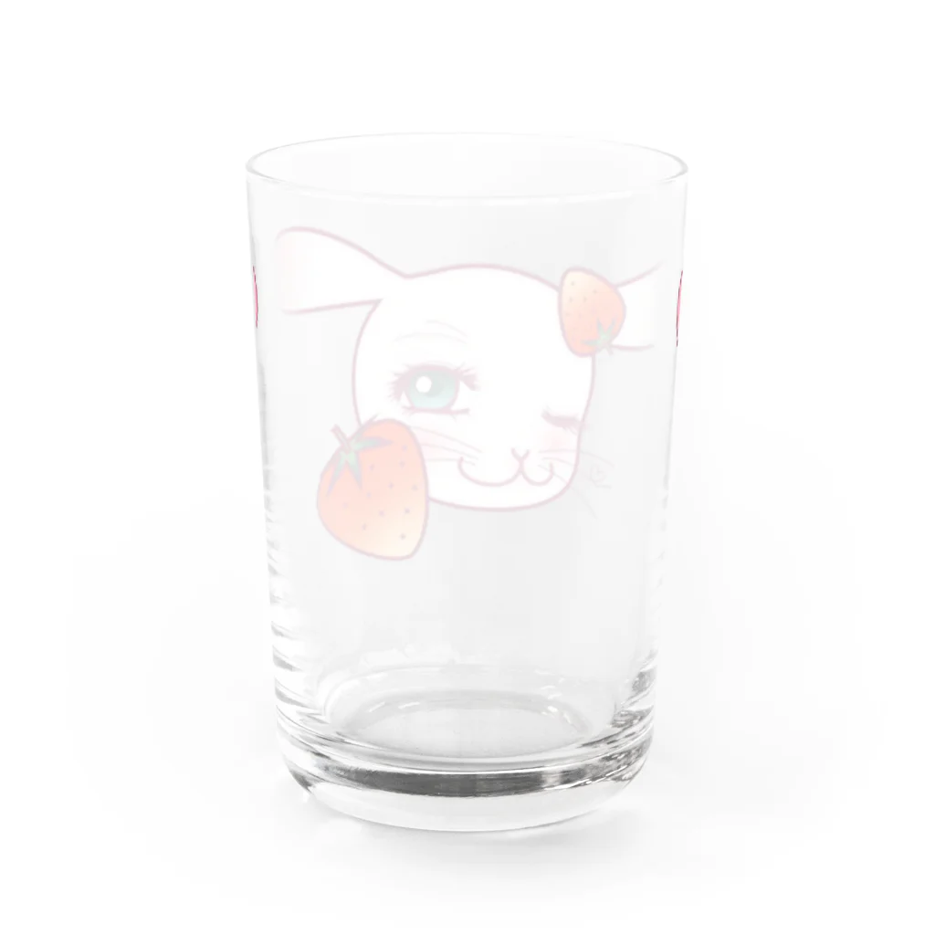 Rabbitflowerの♥らびこ♥イチゴデザイン Water Glass :back