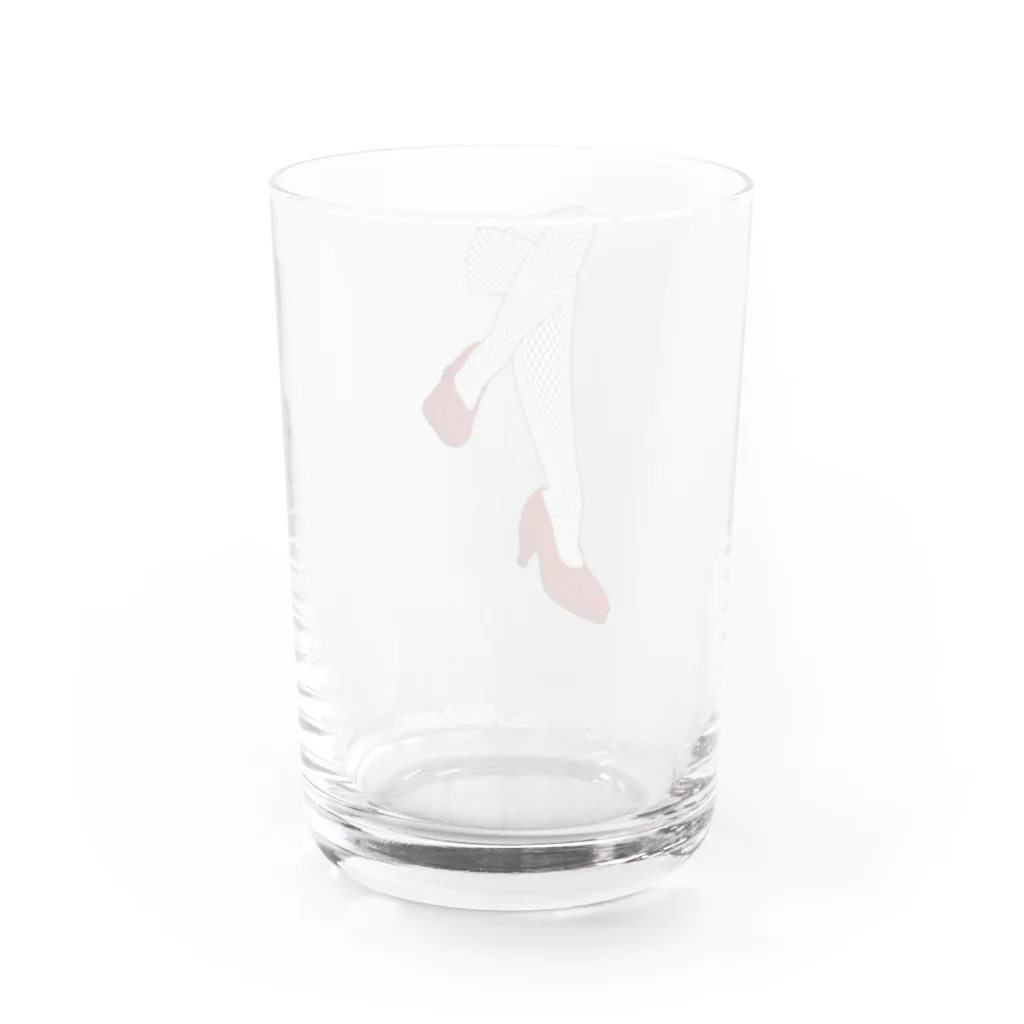 富羽彩絵の網タイツ生足　ストッキング脚足フェチ　バニー　女性　sm　Fishnet tights Water Glass :back