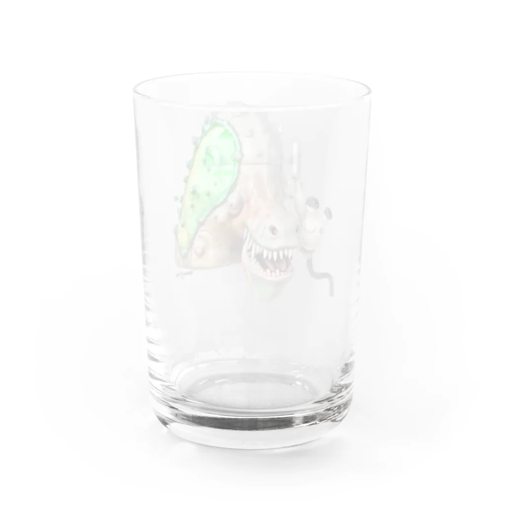 🍩tarojiro(たろじろ) shop🍩の恐竜に噛まれた時はシャワーで冷やすといい by AI Water Glass :back