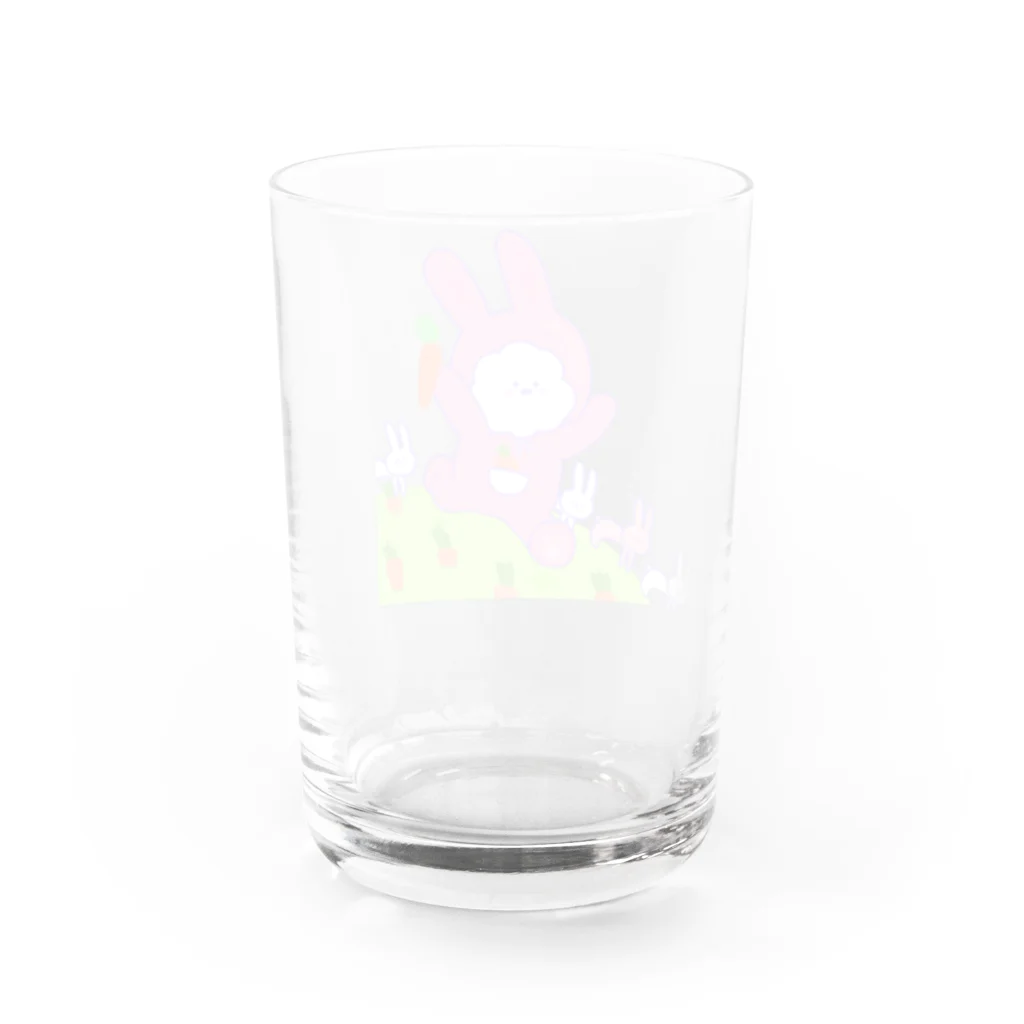 ふわふわポメラニアンちゃんのふわふわうさぎ年ちゃん Water Glass :back