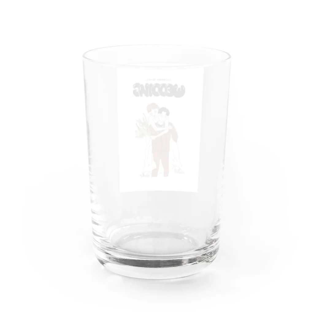 もも　ウェディングイラストレーターの2人の合言葉を思いやり Water Glass :back