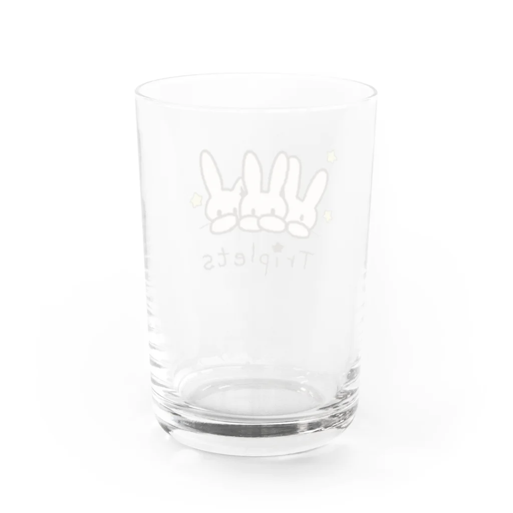 多胎児応援し隊の3つ子うさぎ Water Glass :back