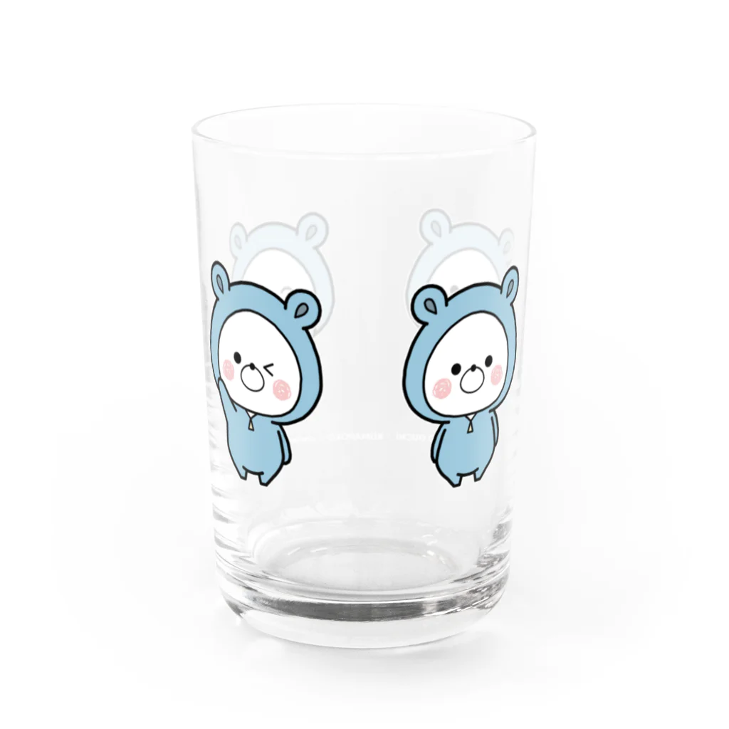 くまぽこSUZURI店のくまぽこ４ポーズ Water Glass :back