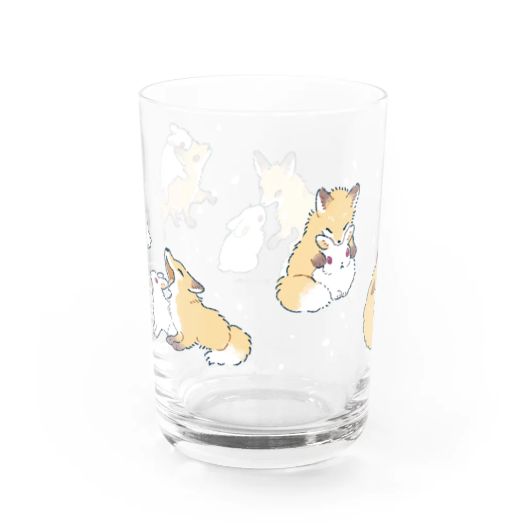 星を紡ぐ舟のこぎつねうさぎ Water Glass :back