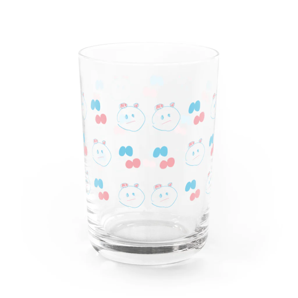 子どもの絵デザインのすあまさんちの絵 Water Glass :back